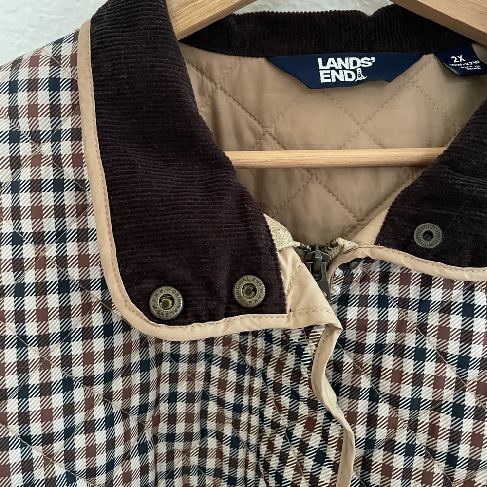 Gingham Checkered Quilted Barn Jacket - Picture 6 of 9